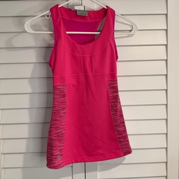 Athleta pink tank with pockets and support - Picture 1 of 9